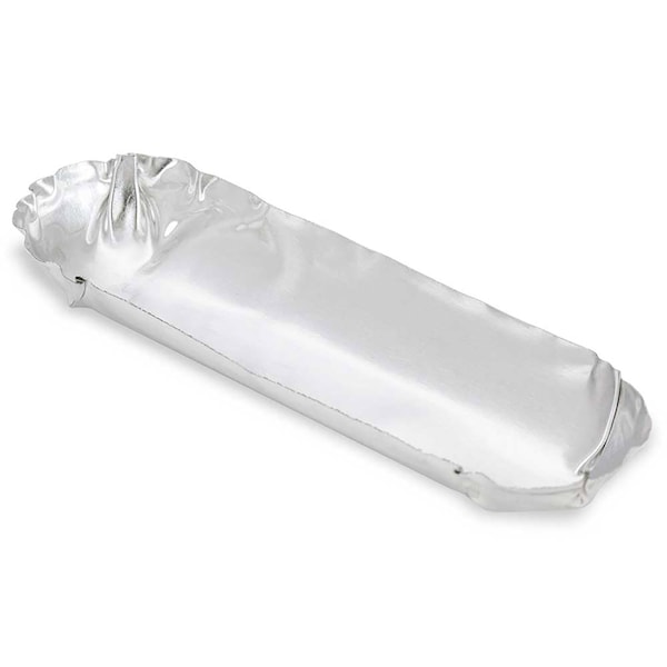 Globe Scientific Aluminum Micro Weighing Dish, 10ml, 65L x 18W x 9H mm, U Round, Crimped Walls, 100PK 8329 - main